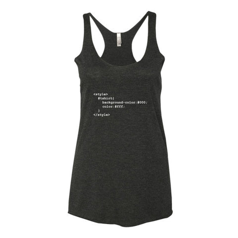 White On Black CSS Designer Women's Tank Top